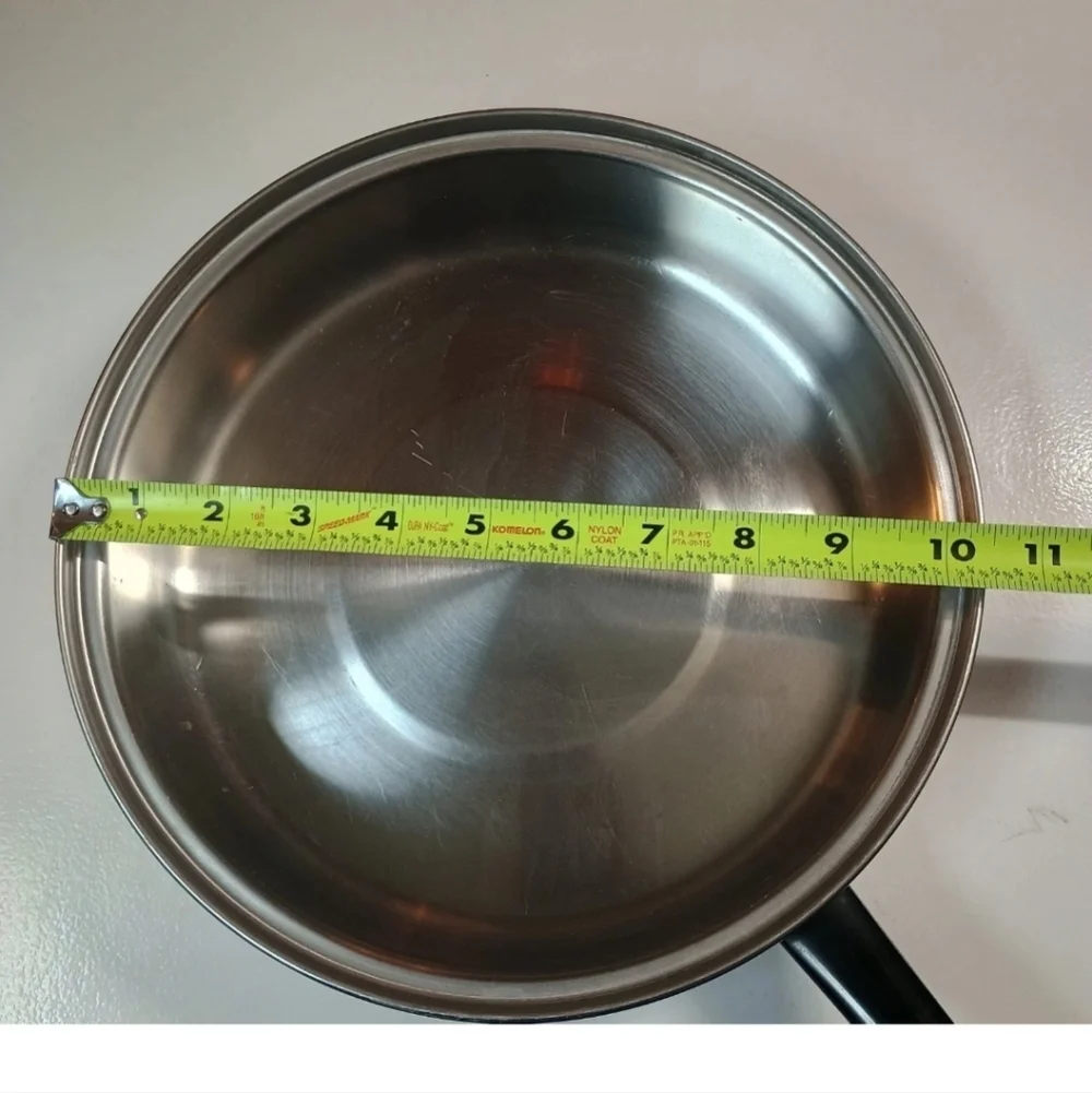 Vintage Vogue Stainless Steel 3 Ply 18-8 Frying Skillet Pan 10 Inch